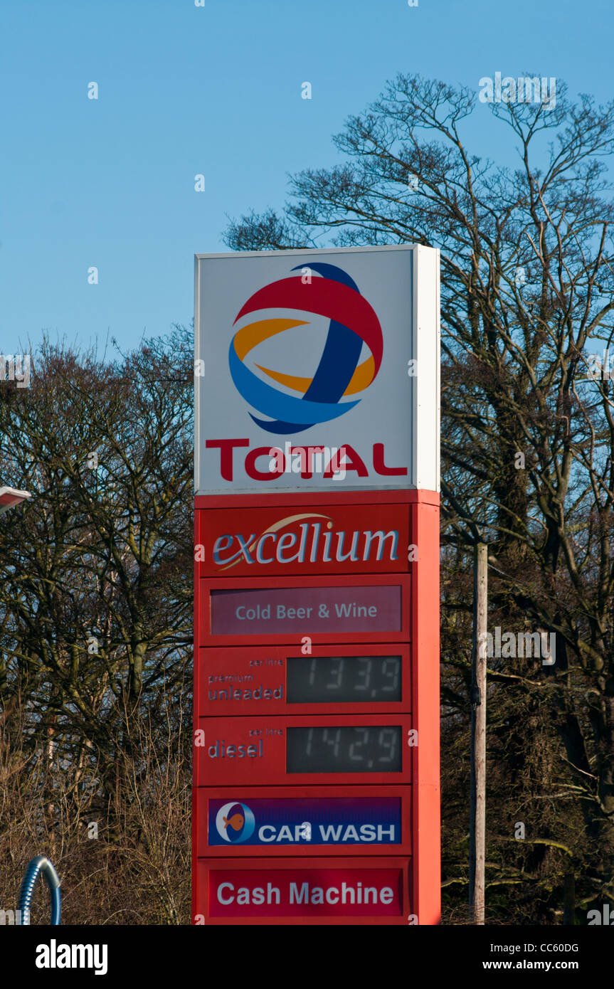 Total Petrol Service filling Fuel Station Sign Signs Stock Photo