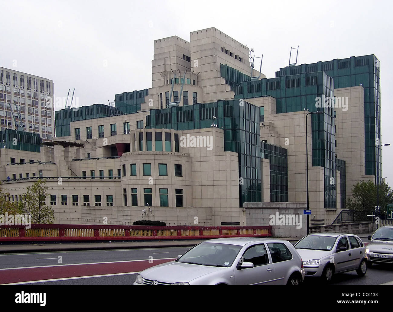 The MI6 building, located at Vauxhall Bridge in London, is the headquarters of the Secret Intelligence Service (SIS), which is responsible for the United Kingdom's foreign intelligence operations. Stock Photo