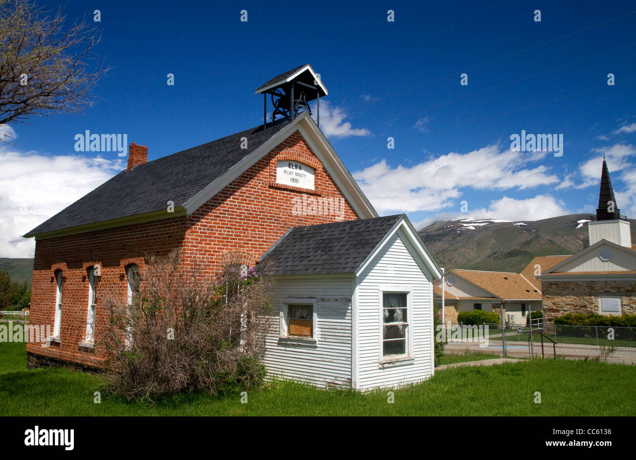 Elba Relief Society building located in Cassia County, Idaho, USA. Stock Photo