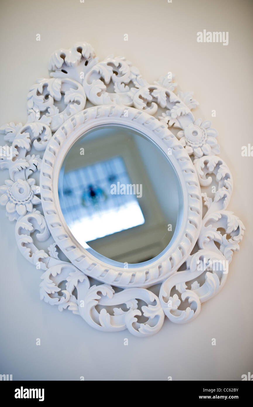 A reflection in an ornate mirror Stock Photo