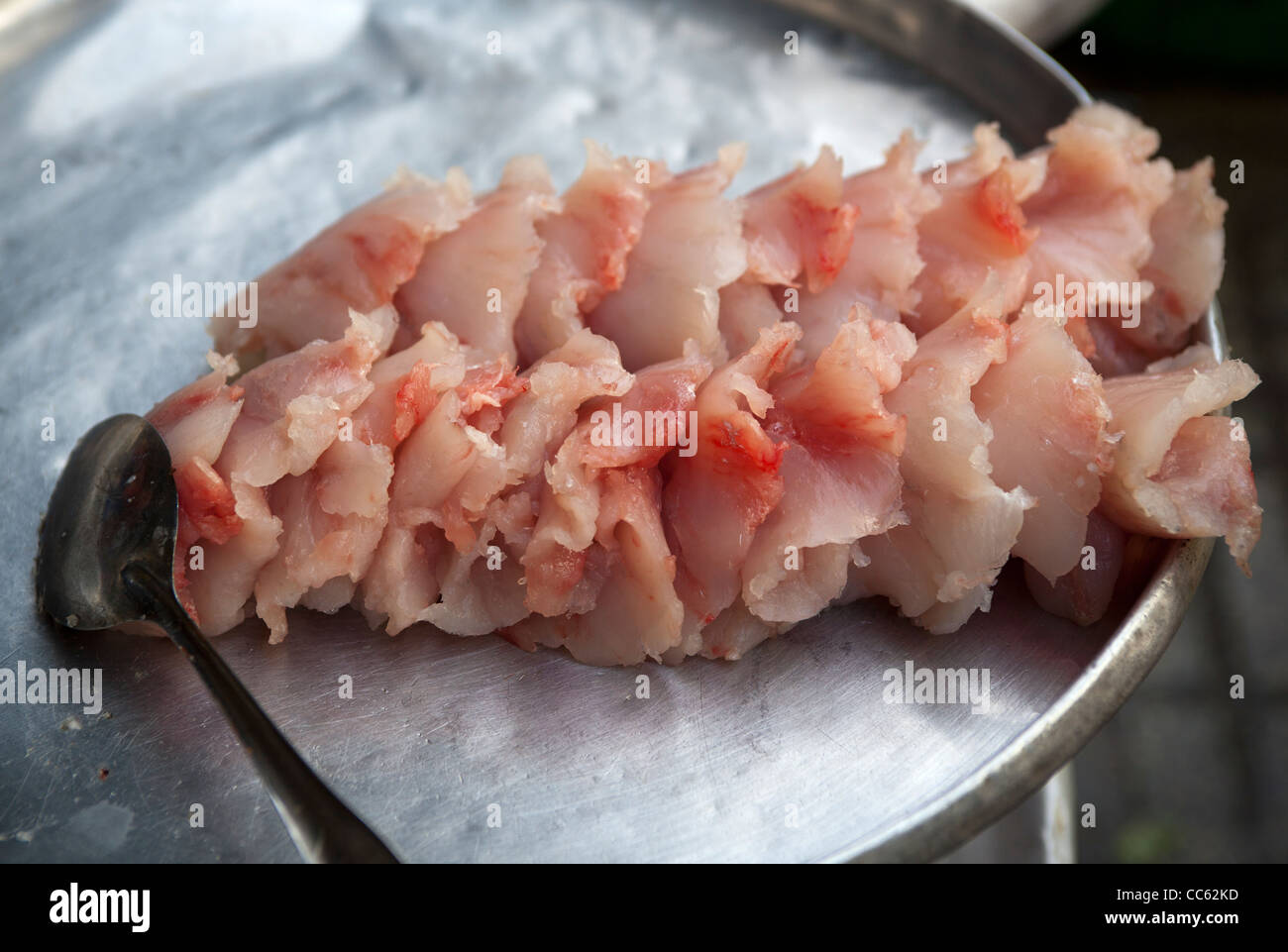 Fish Meat on sale at Cho Ben Thanh Market Ho Chi Minh City Stock Photo