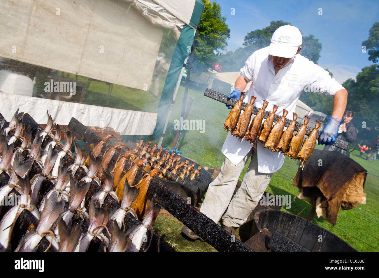 Traditional method of smoking fish Stock Photo Alamy
