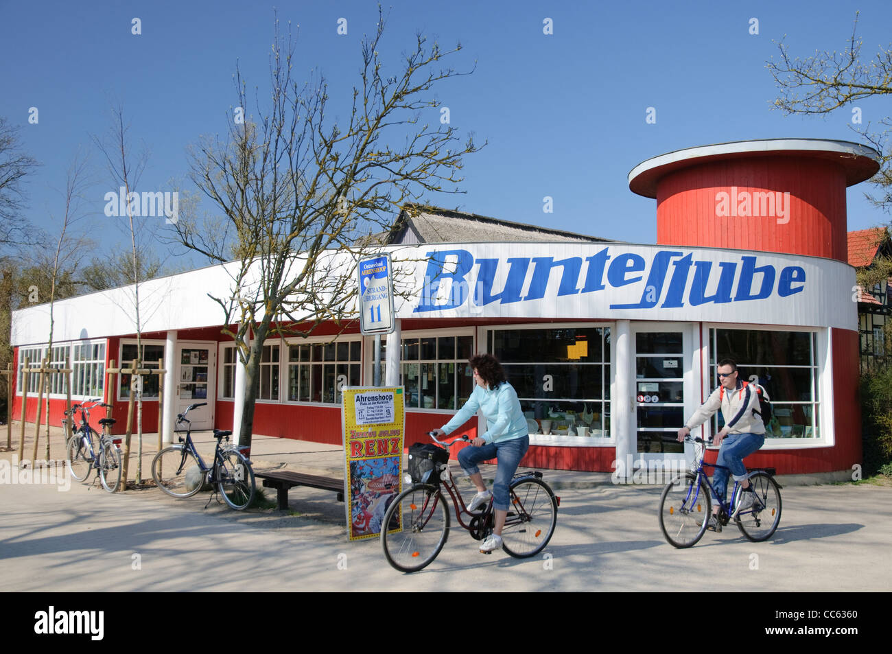 Bunte Stube designed by the Rostock Bauhaus architect Walter Butzek, Bauhaus, Bauhaus style, Ahrenshoop seaside resort, Germany Stock Photo