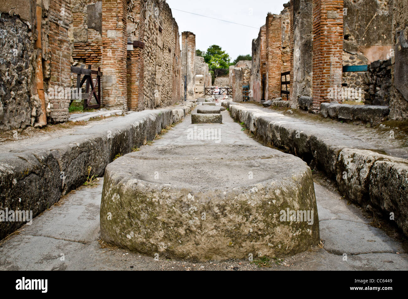 The ancient streets of pompei in Naples Napoli italy Stock Photo
