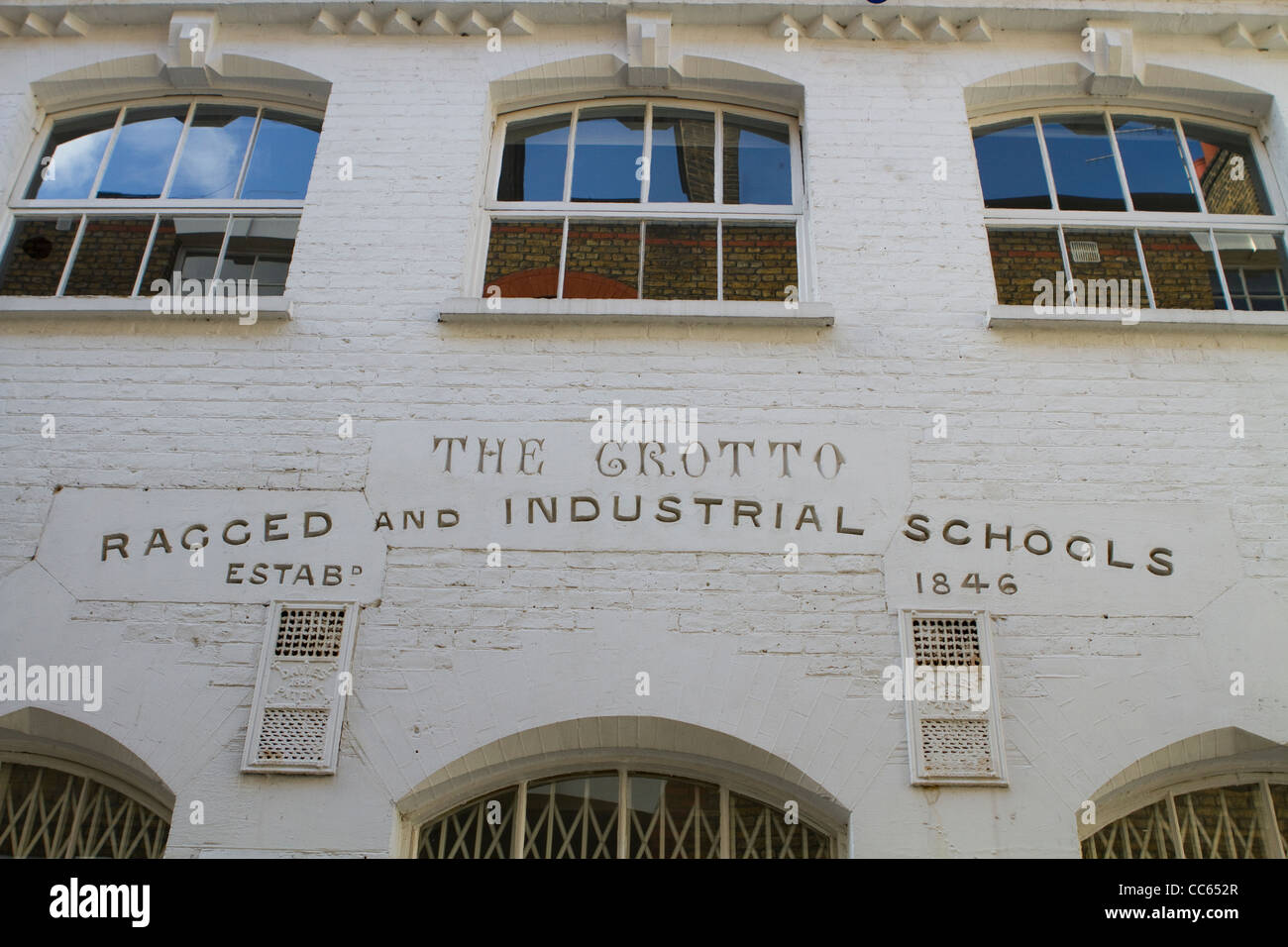 The Grotto Ragged and Industrial Schools in Grotto passage, Marylebone Stock Photo