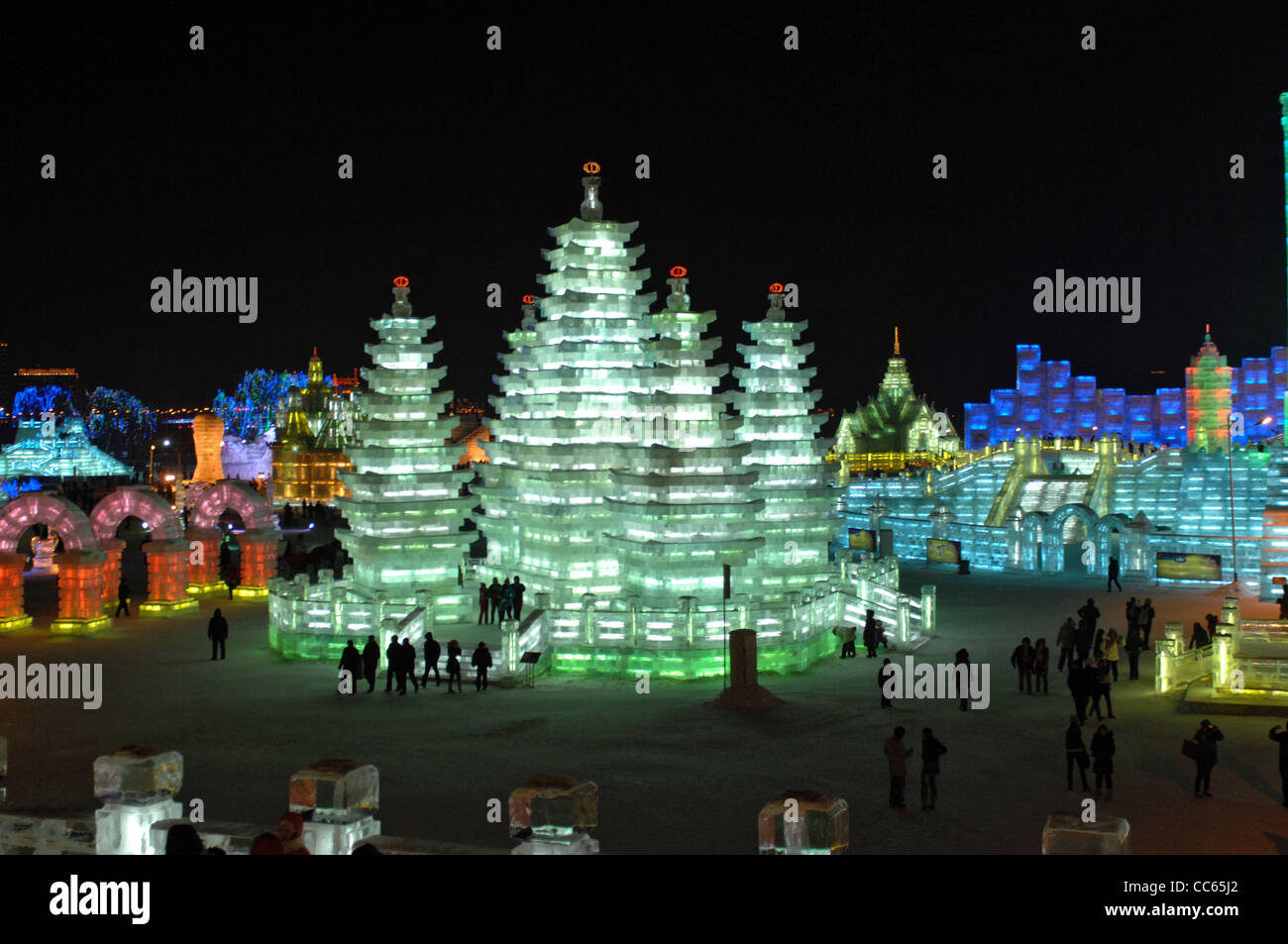 ice sculptures in Harbin Stock Photo