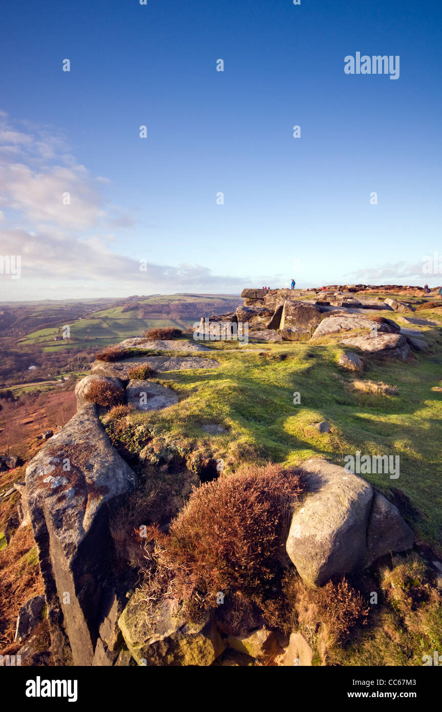 Curbar Edge in the Peak District National Park in Derbyshire, England ...