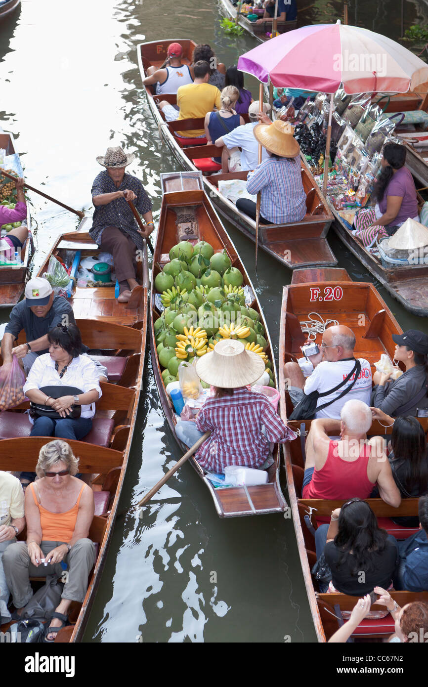 Damnoen Saduak floating market, Thailand Stock Photo