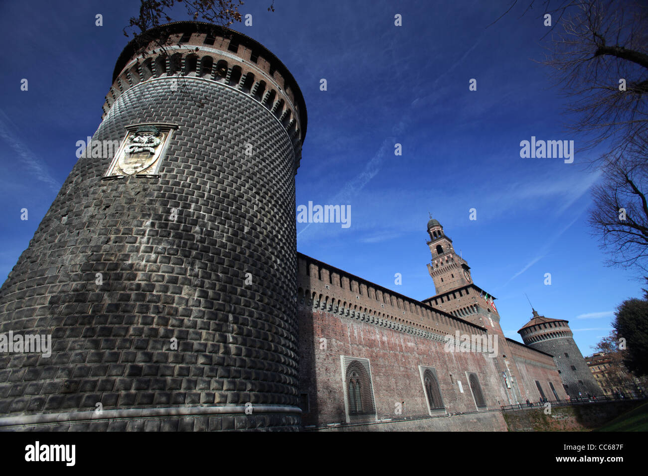 The Sforza Castle (Castello Sforzesco), Milan, Italy Stock Photo
