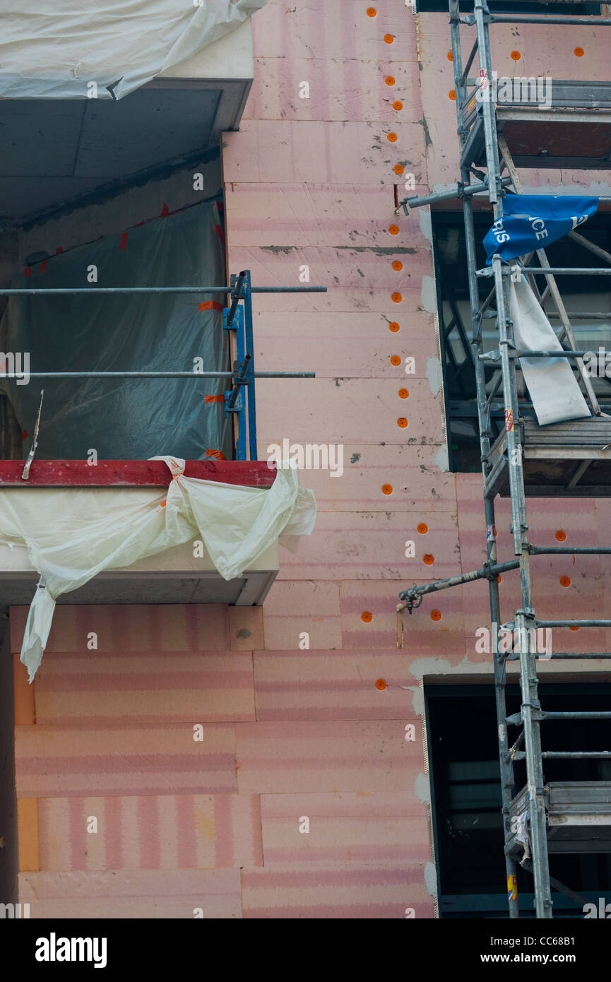 View of Paris, France, Apartment Building Construction, Outside Wall Insulation ...