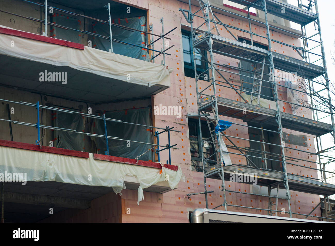 Paris, France, Close up, Apartment Building Construction, Outside Wall ... - Green Building Apartment Building Insulation