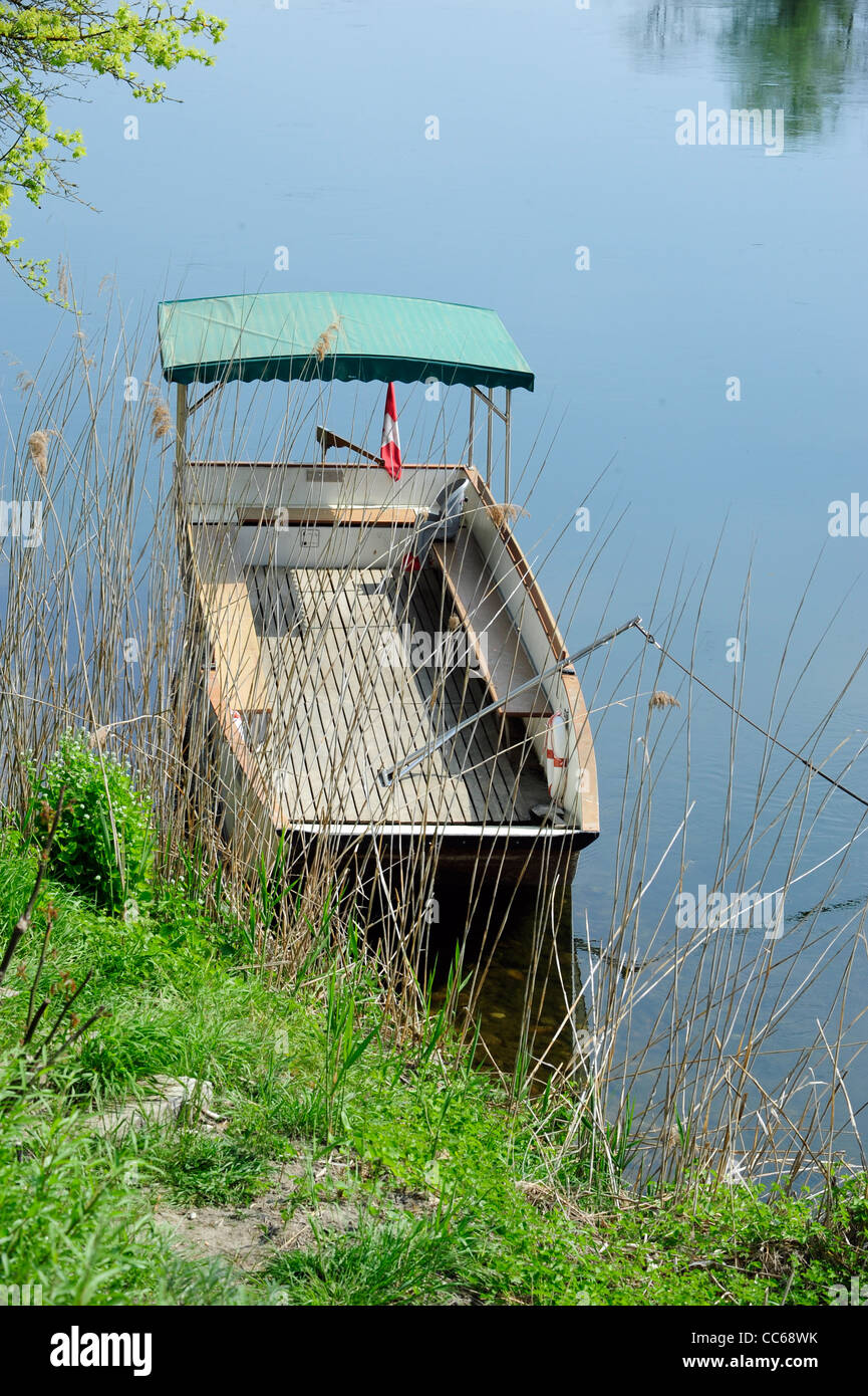 Boot in the River Stock Photo Alamy