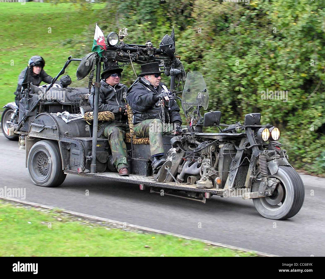 A trike motorcycle seen at Aust 