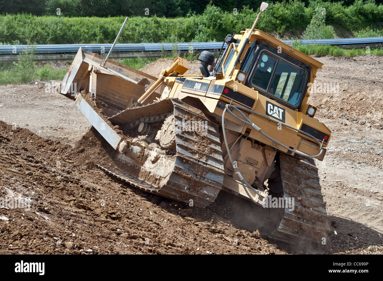 bulldozer in gravel pit Stock Photo