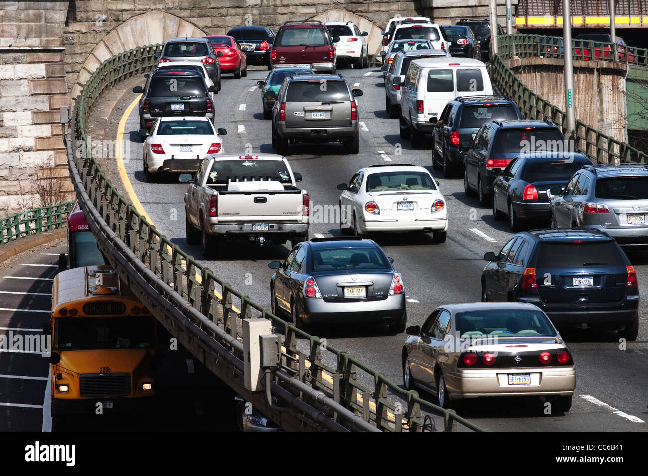 High way in New York City during rush hours Stock Photo Alamy