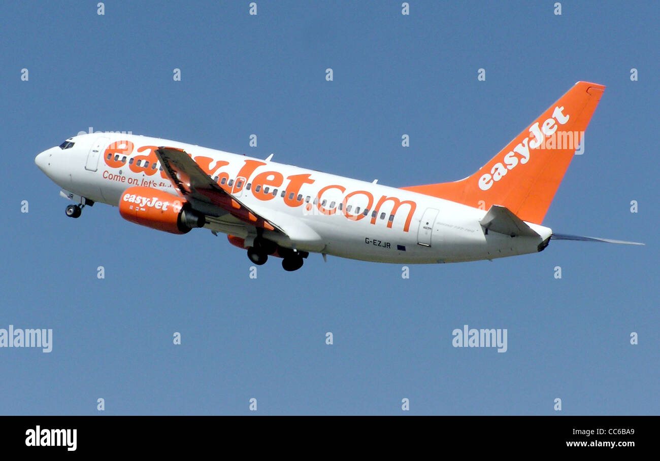 easyJet Boeing 737-700 (UK registered as G-EZJR) takes off from Bristol International Airport, Bristol, England. Stock Photo