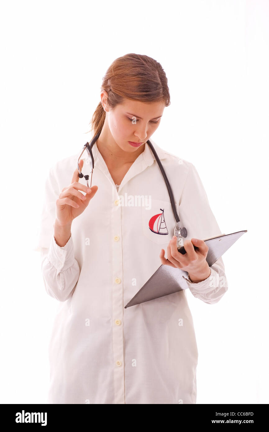 Happy friendly woman doctor hi-res stock photography and images - Alamy
