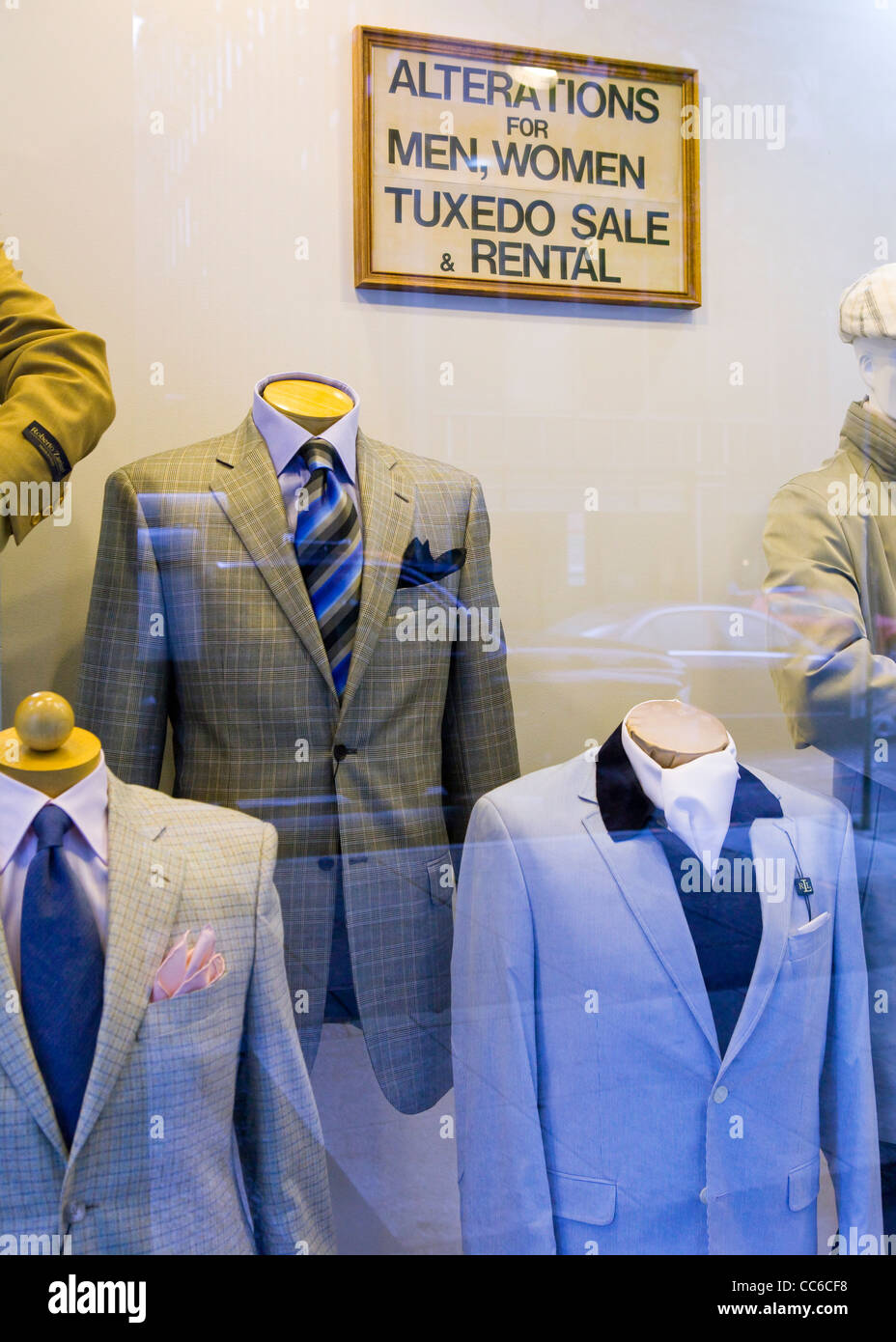 A tailor shop window display USA Stock Photo Alamy
