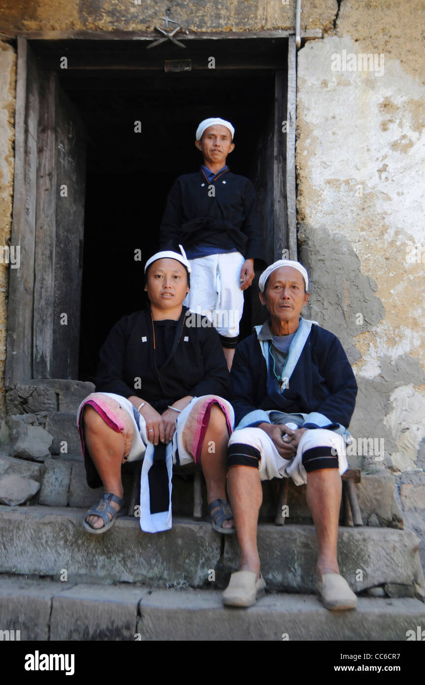 Baiku Yao people wearing traditional costume, Hechi, Guangxi , China Stock Photo