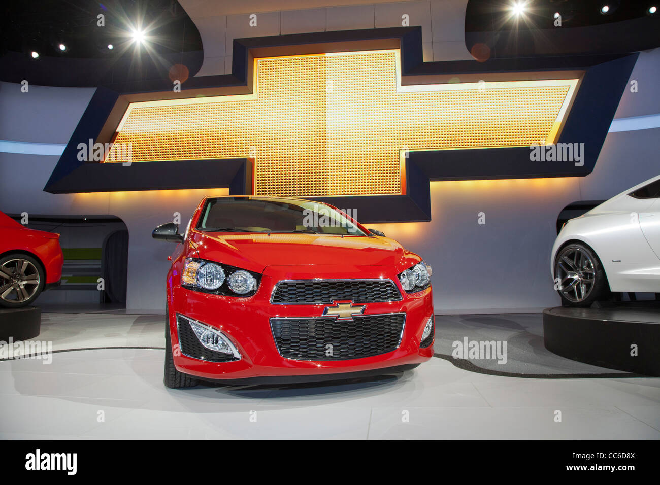 Detroit, Michigan - The 2013 Chevrolet Sonic RS on display at the North American International Auto Show. Stock Photo