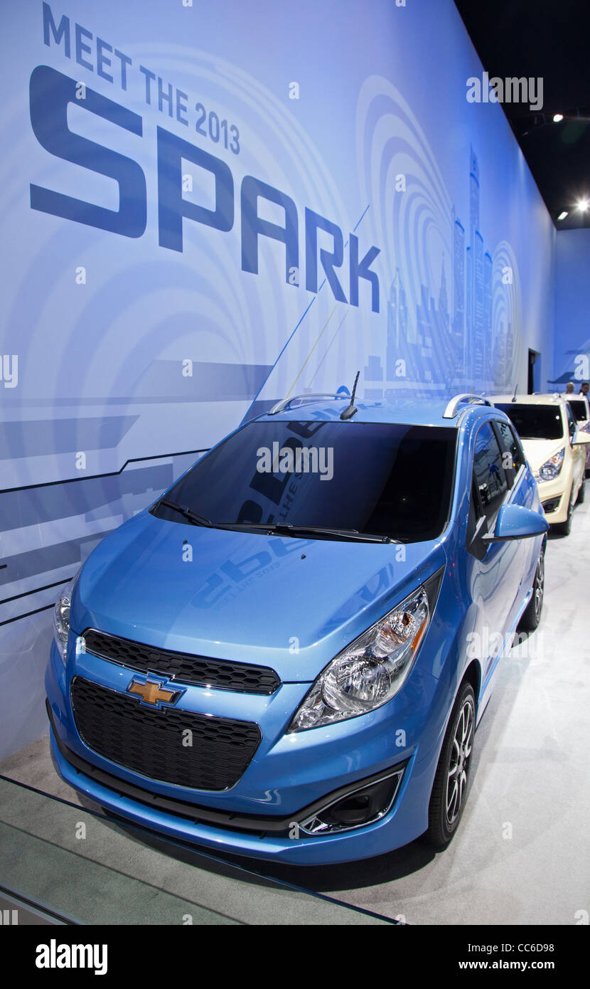 Detroit, Michigan - The 2013 Chevrolet Spark on display at the North American International Auto Show. Stock Photo