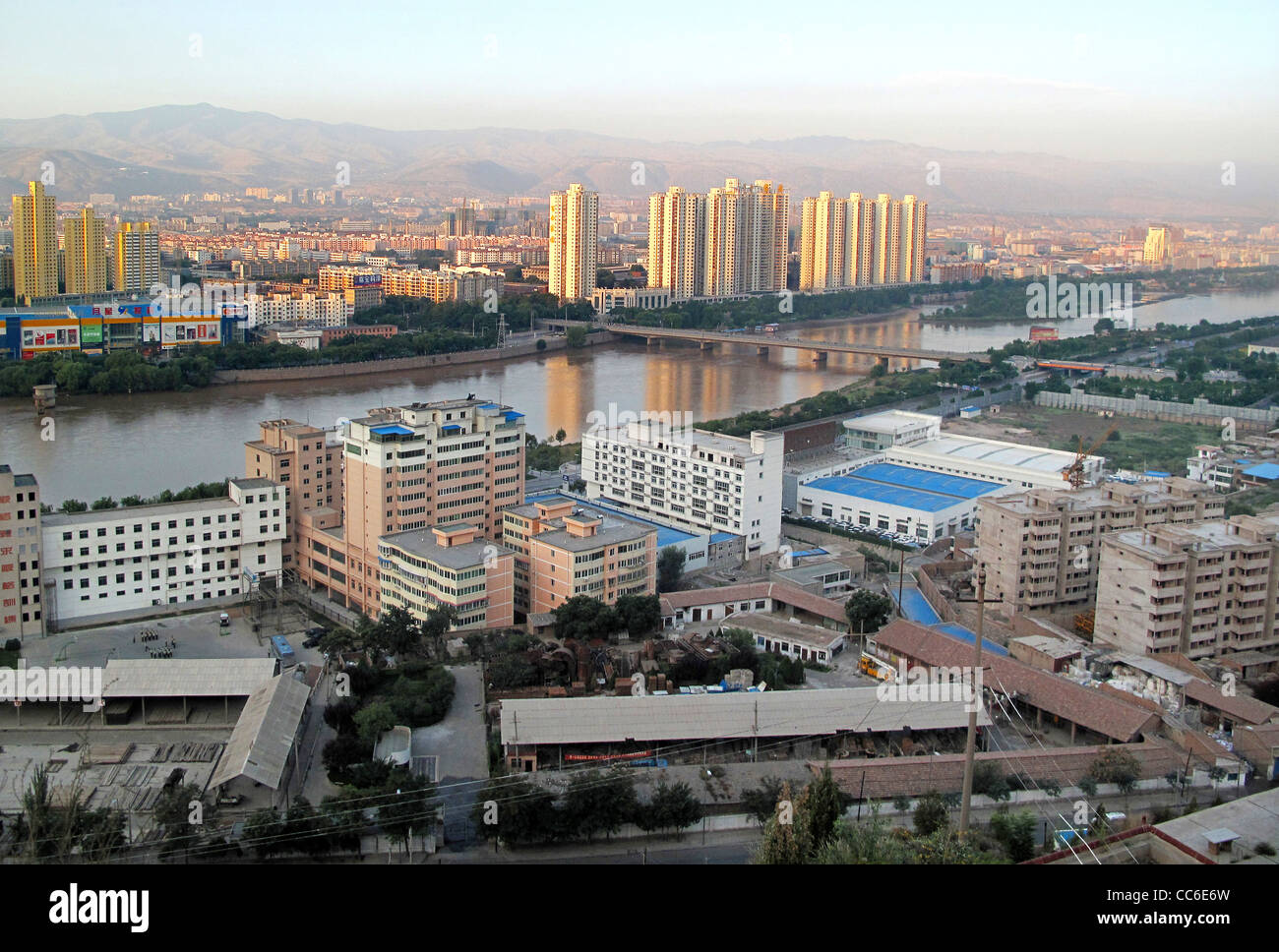 Yellow River, Lanzhou, Gansu , China Stock Photo
