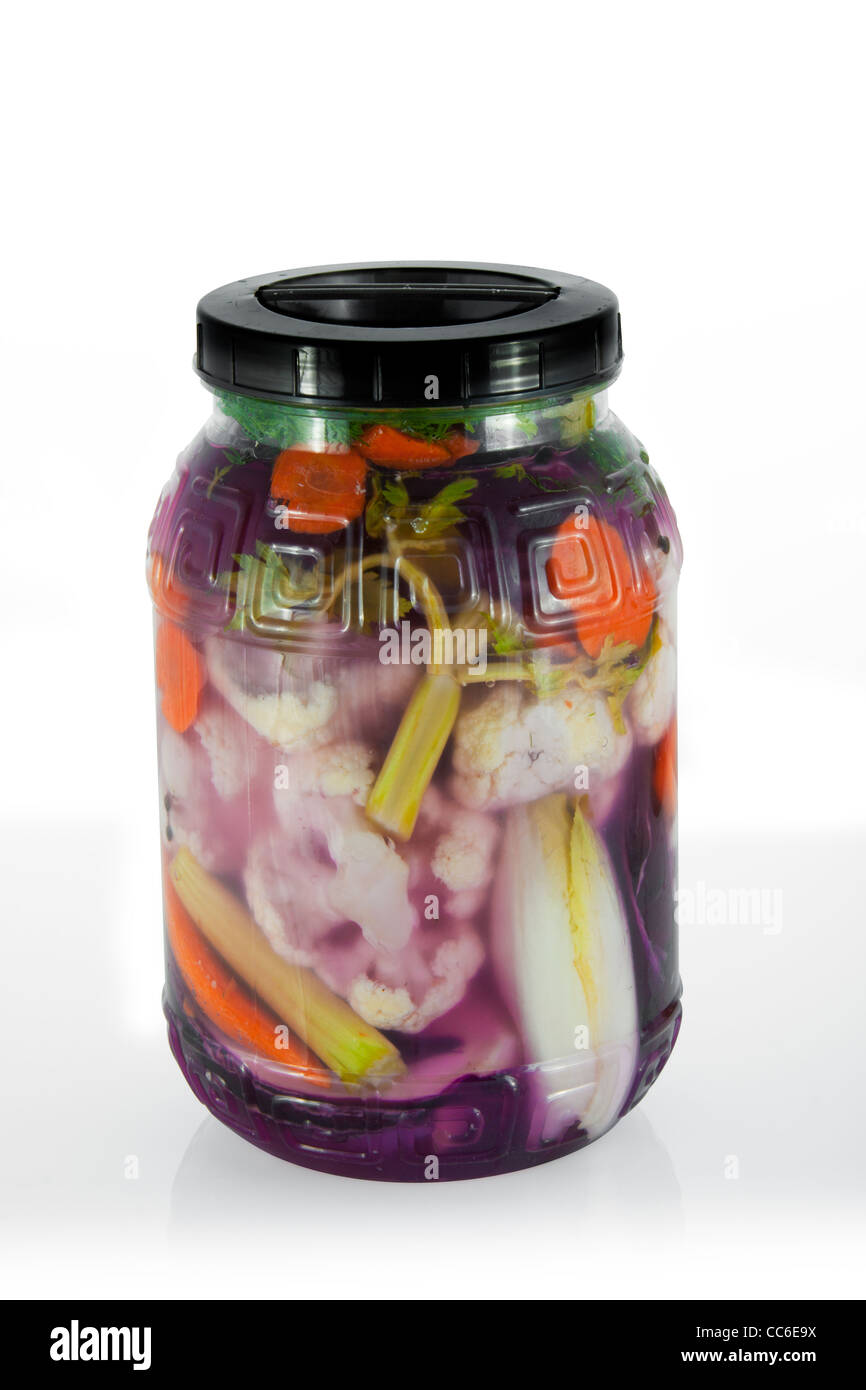 Vegetables in brine preserved for winter isolated in white Stock Photo Alamy