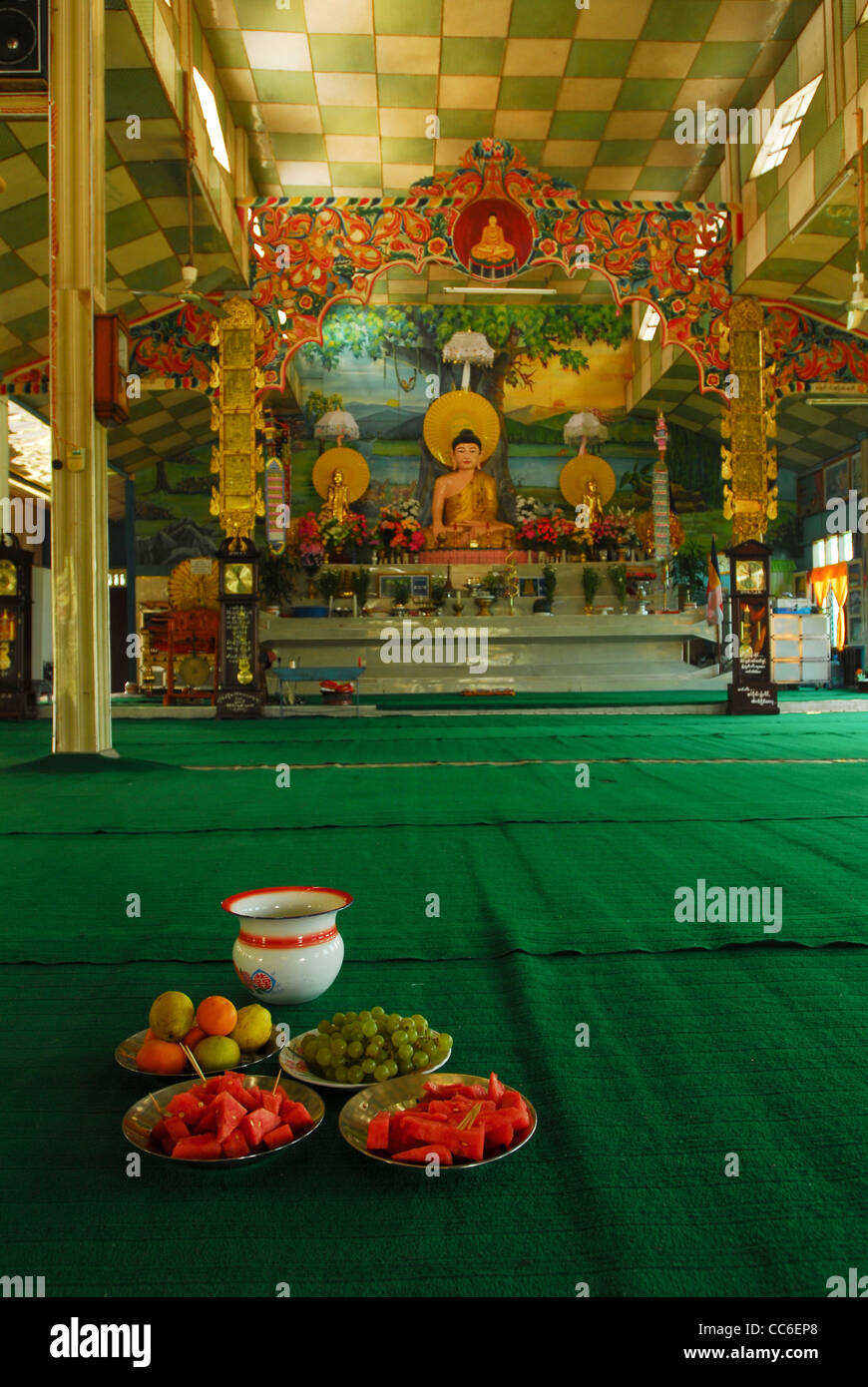 Inside of the Hansa Temple, Ruili, Dehong, Yunnan , China Stock Photo