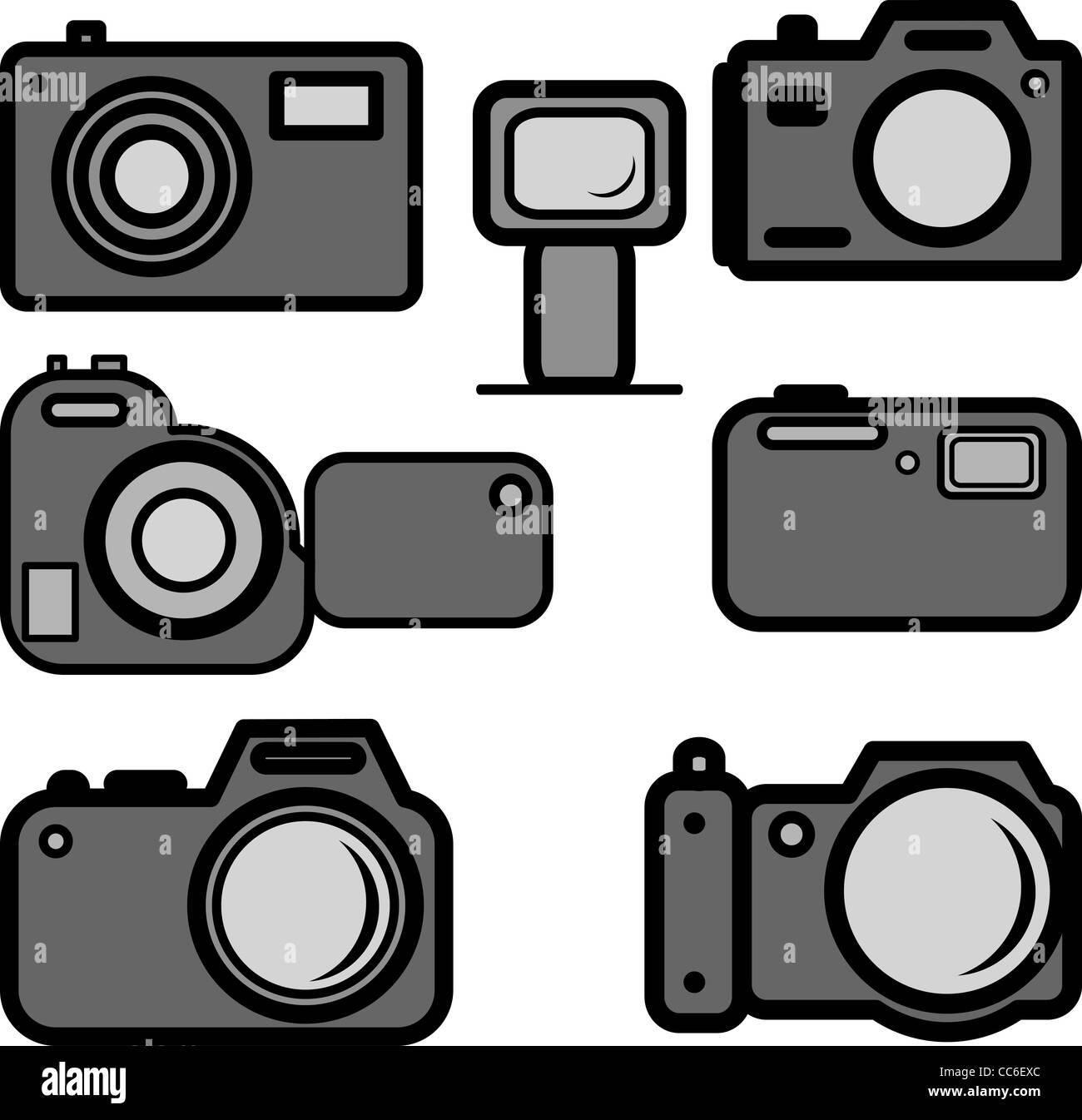 A set of digital cameras Stock Photo Alamy