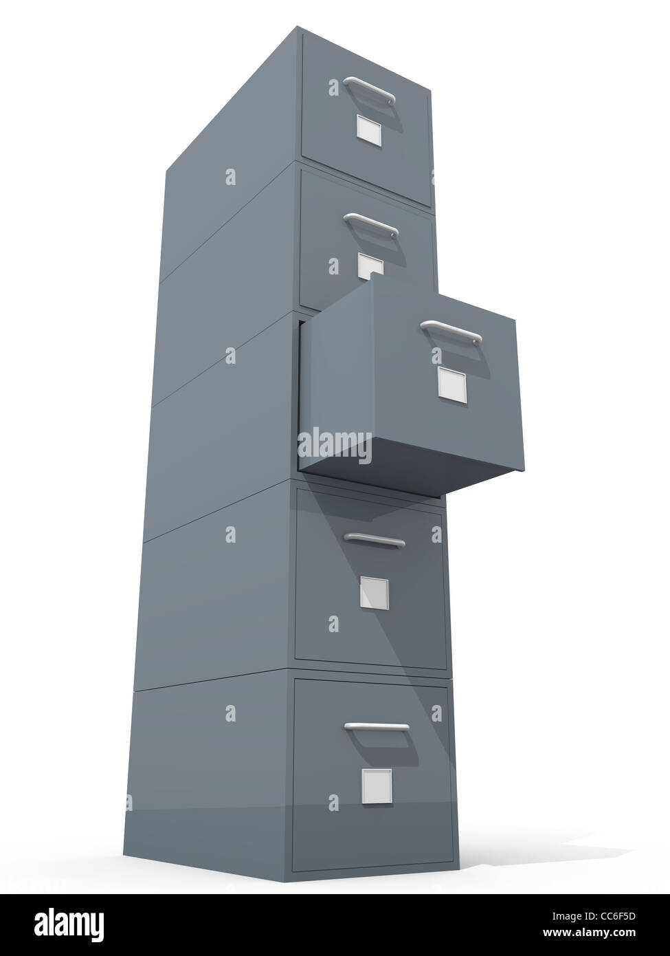 file cabinet 3d on white floor Stock Photo - Alamy