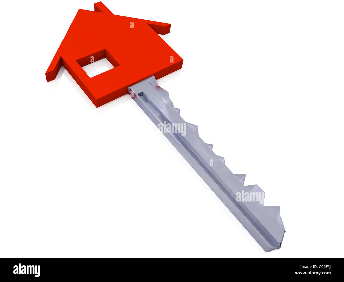 red house key over white background Stock Photo