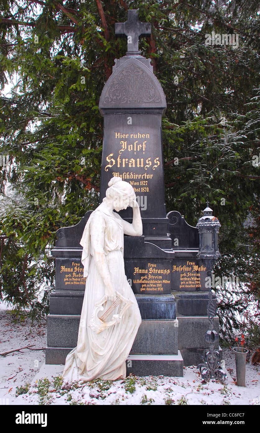 Josef Strauss's Grave, Zentralfriedhof, Vienna, Austria Stock Photo