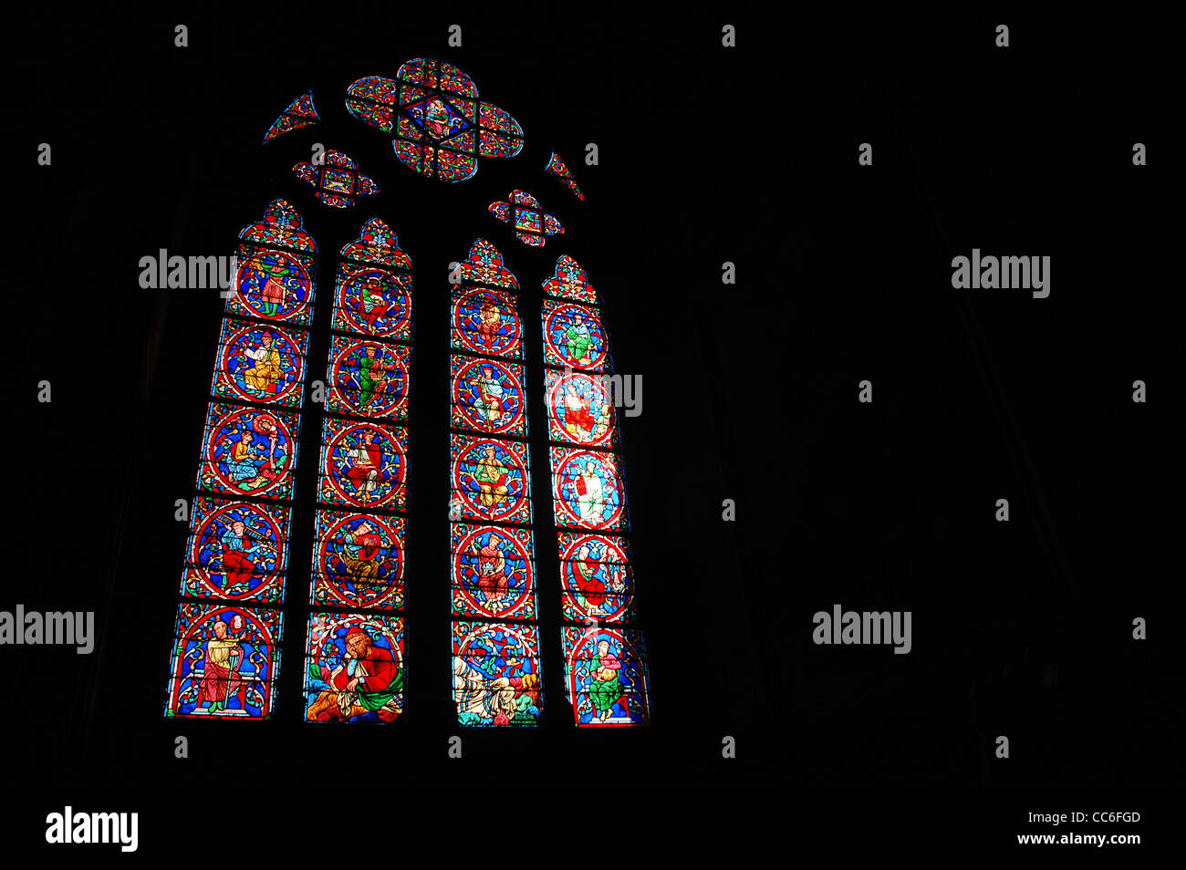 Stained Glass in the Basilica Sacre Coeur in Paris, France