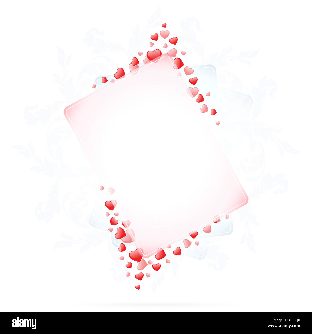 Valentines Day Card with hearts on white background Stock Photo - Alamy