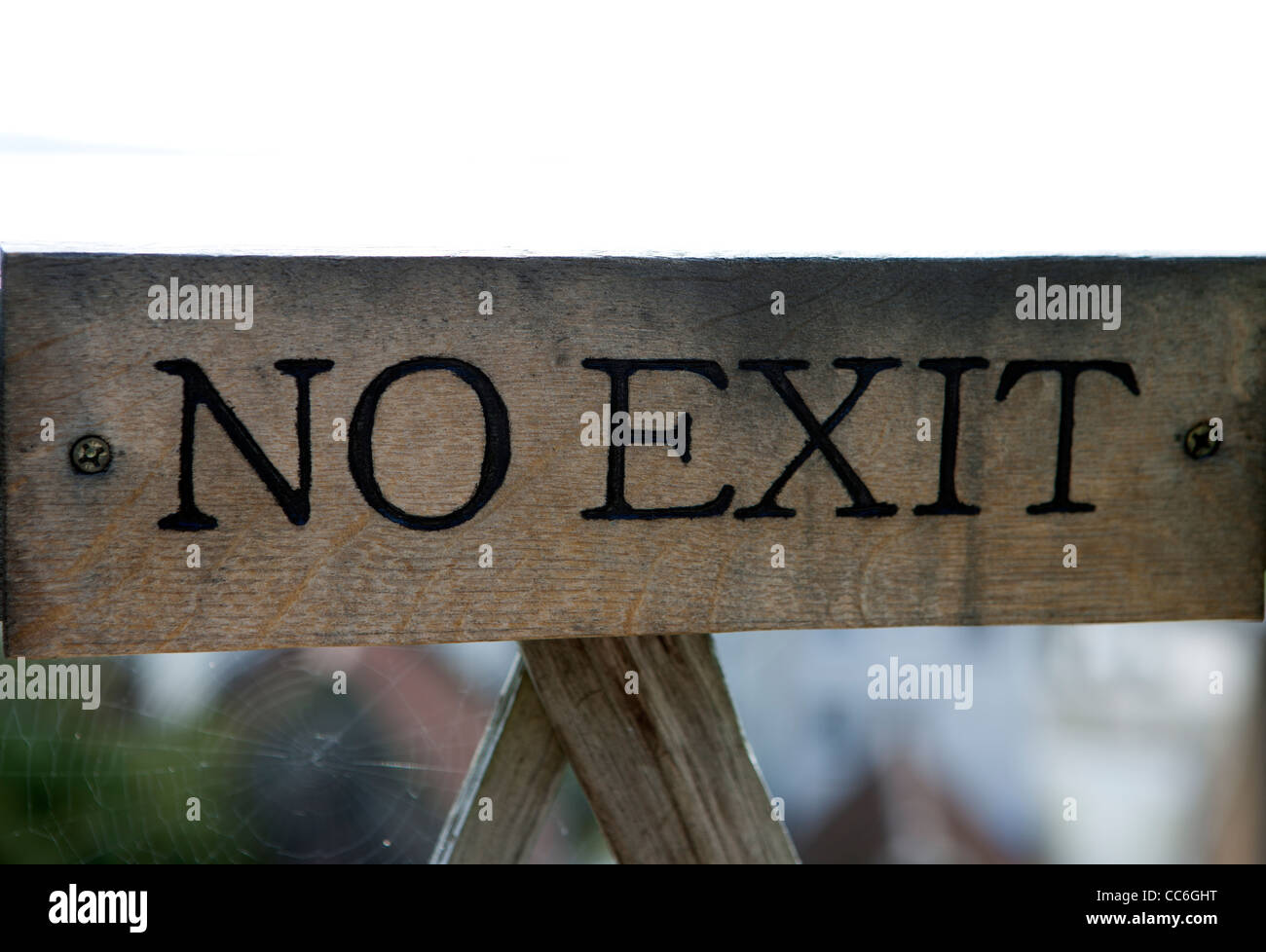 No Exit wooden sign Stock Photo
