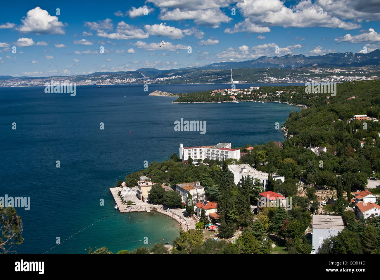 the coast of city Omisalj - Croatia Stock Photo