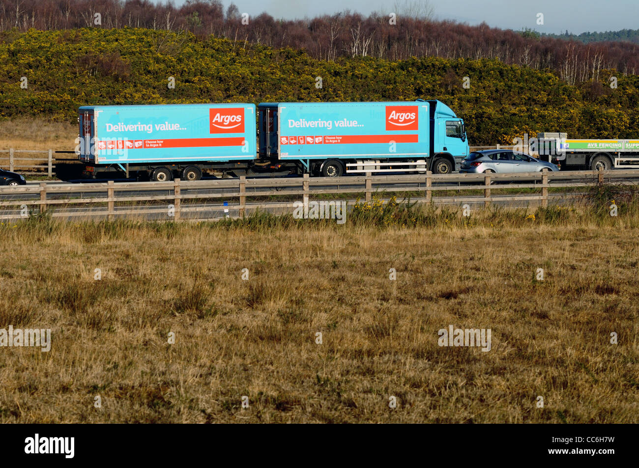 Argos delivery lorry on motorway Stock Photo Alamy