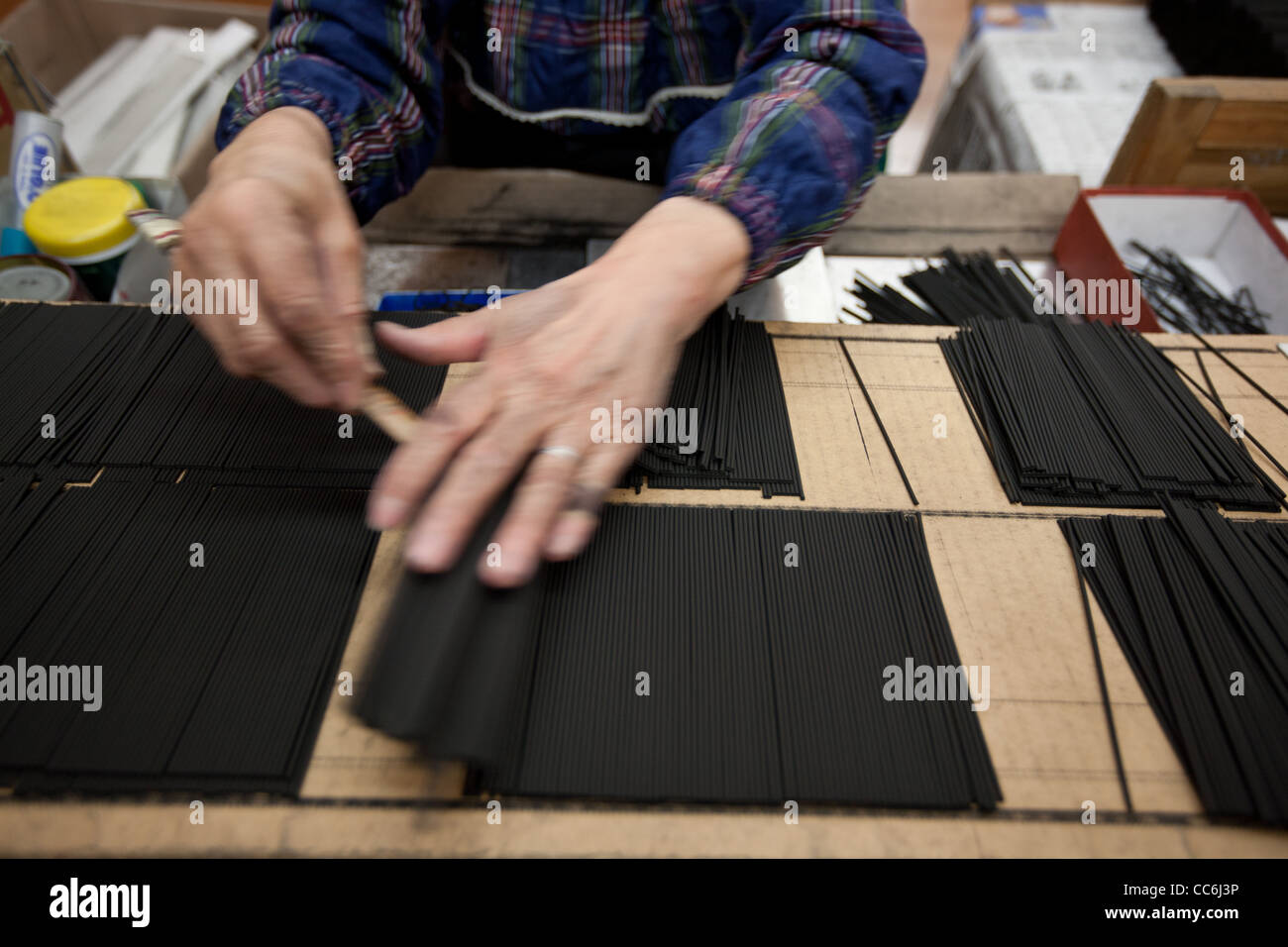 Incense manufacturing in Awaji island, Japan. Part of Kohshi group