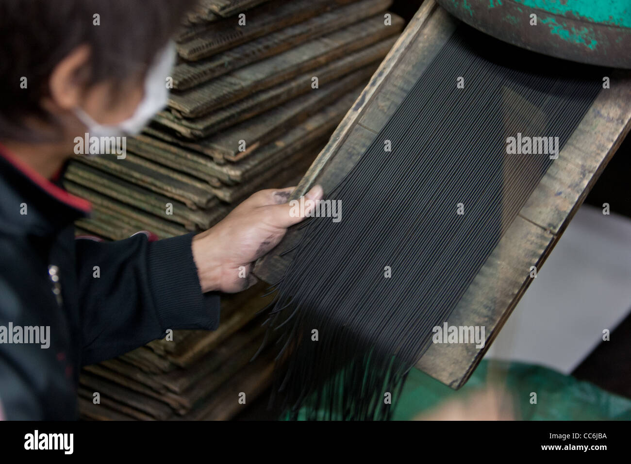 Incense manufacturing in Awaji island, Japan. Part of Kohshi group