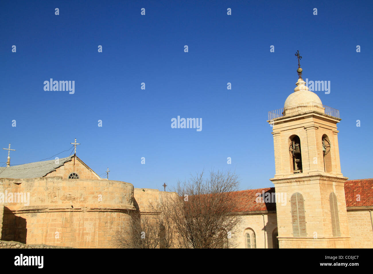 Bethlehem, the Church of the Nativity and Church of St. Catherine Stock Photo