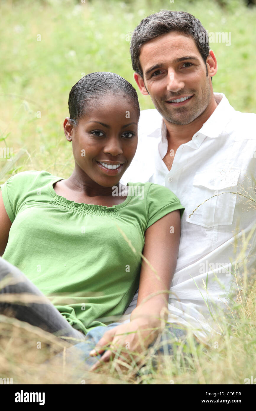 Portrait Of An Interracial Couple Stock Photo - Alamy