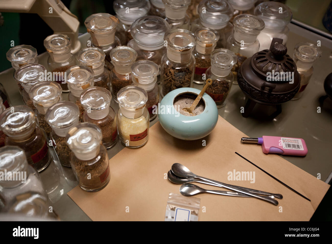 Incense manufacturing in Awaji island, Japan. Part of Kohshi group