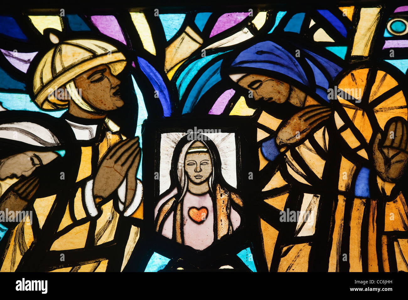 Philippines, Manila, Intramuros, Manila Cathedral, Stained Glass Window