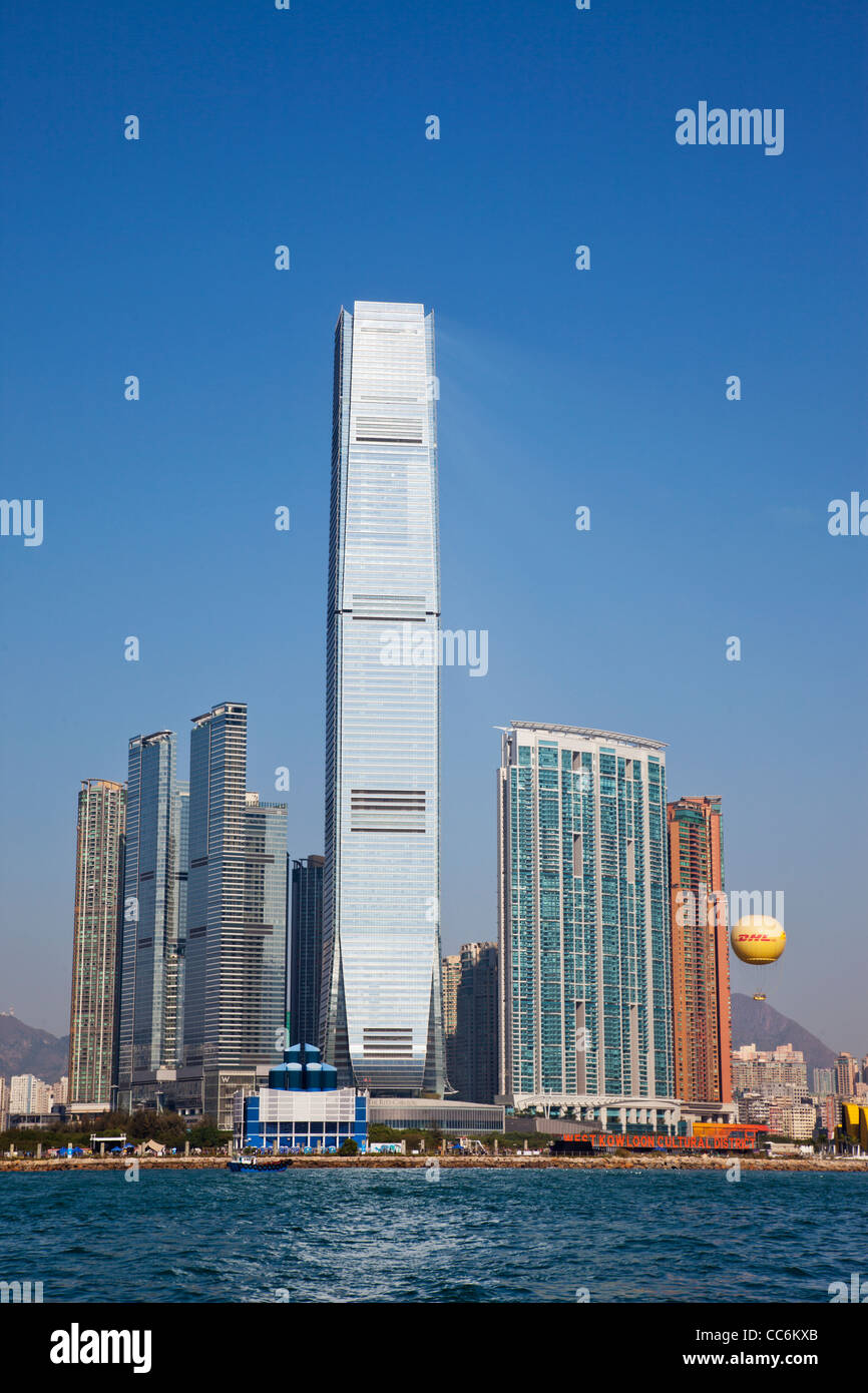 China, Hong Kong, West Kowloon, International Commerce Centre Building (ICC) Stock Photo