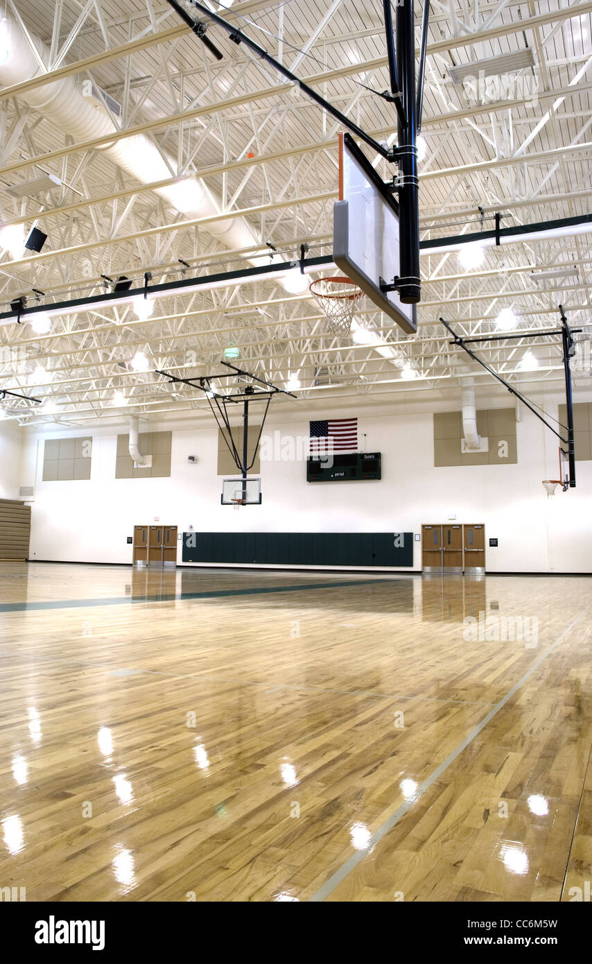 HDR of Gymnasium at High School in Florida. Stock Photo