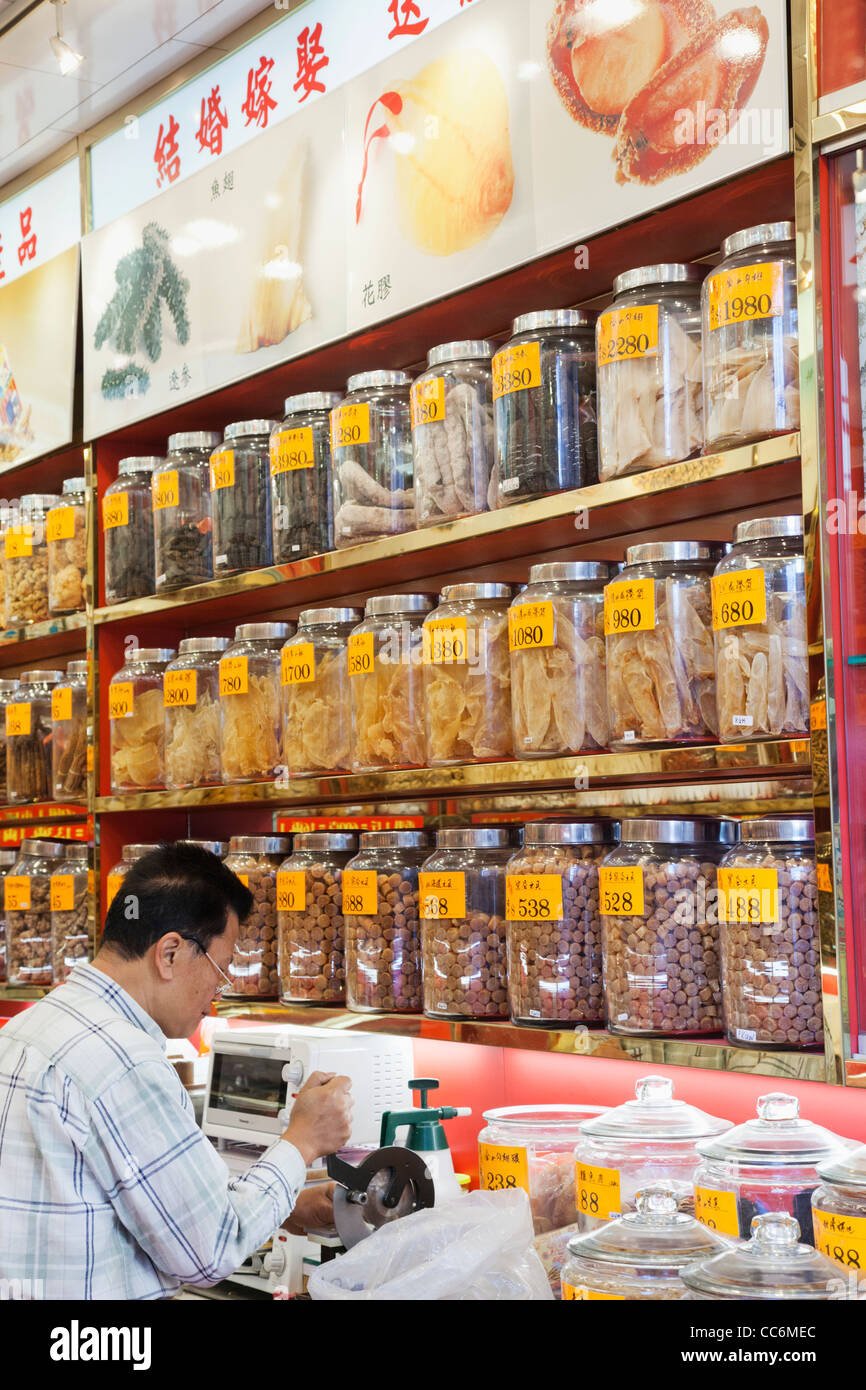 China, Hong Kong, Sheung Wan, Dried Seafood Store Stock Photo Alamy