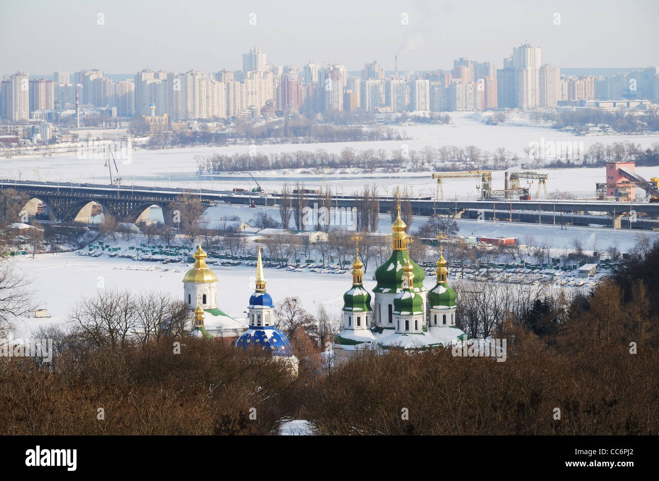 Winter view of Kiev Stock Photo