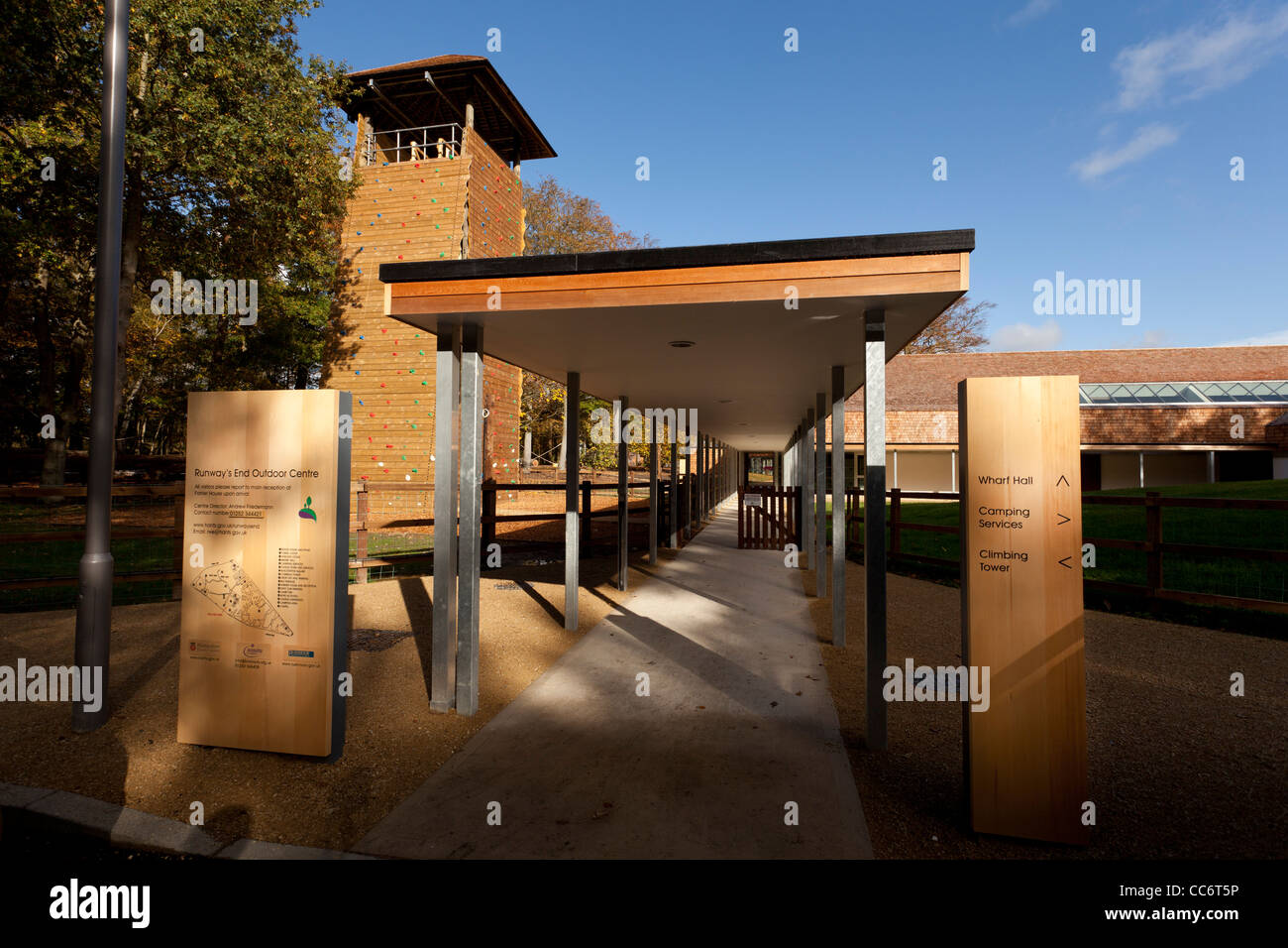 Entrance to Runways End Outdoor Activity Centre, Farnborough Stock