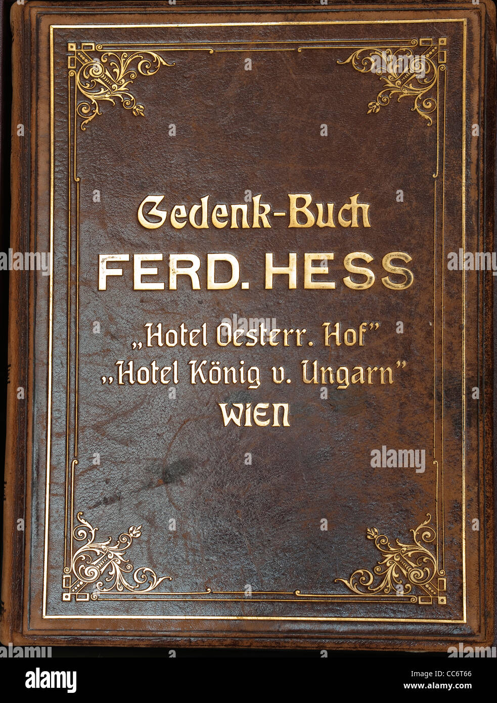 Österreich, Wien 1, Schulerstrasse 10, Hotel König von Ungarn, das Gästebuch Stock Photo
