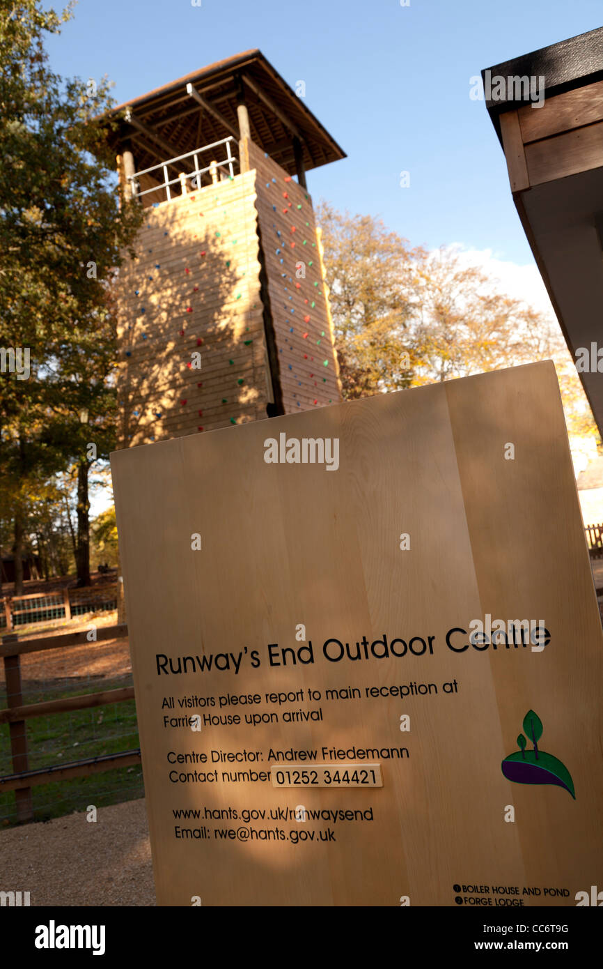 Entrance to  Runways End Outdoor Activity Centre, Farnborough Stock Photo